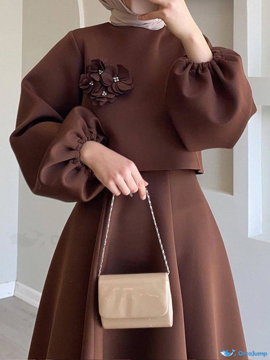 Chemisier simple et élégant à manches ballon