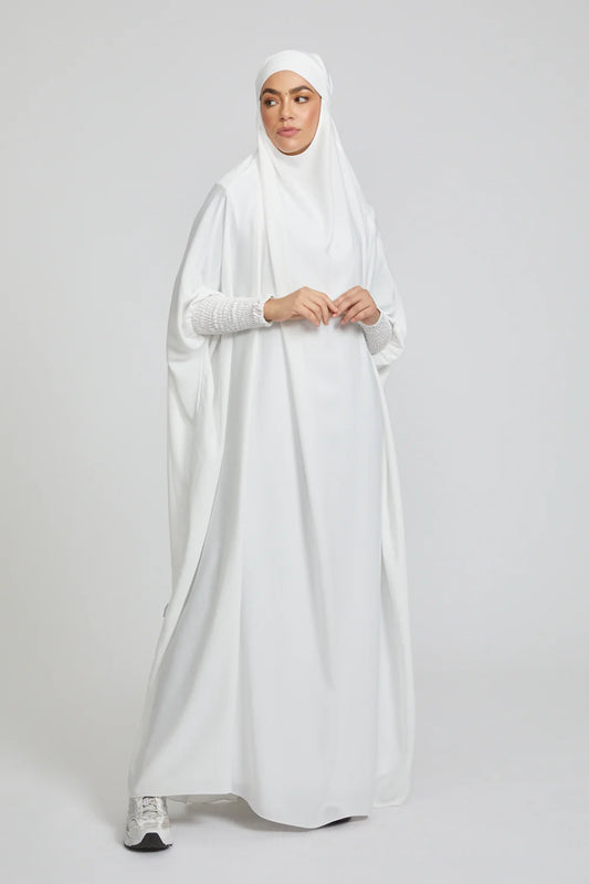 Jilbab de Prière Premium – Blanc Éclatant (Pièce Unique)