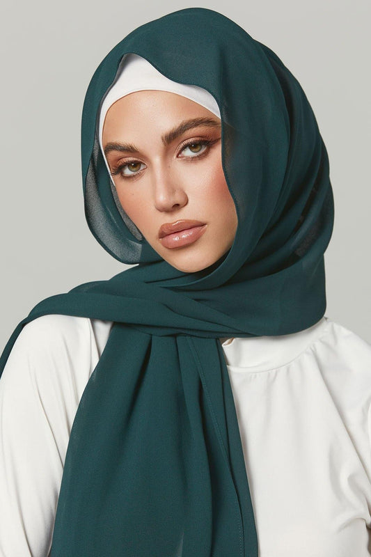 Hijab en mousseline de soie de luxe basique