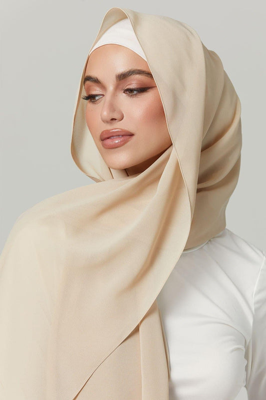 Hijab en mousseline de soie de luxe basique