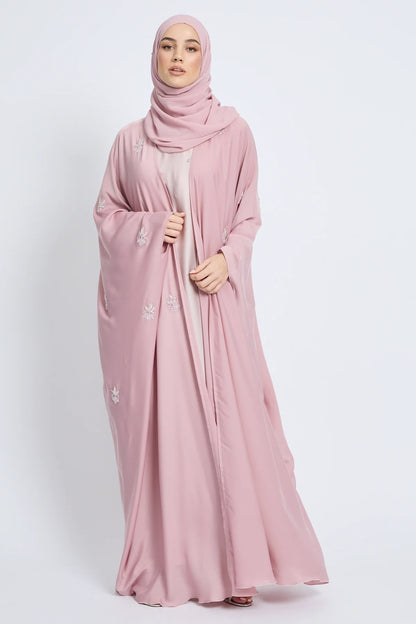 Farasha Royale Ouverte et Ornée – Blush Pink