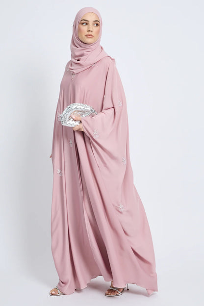 Farasha Royale Ouverte et Ornée – Blush Pink