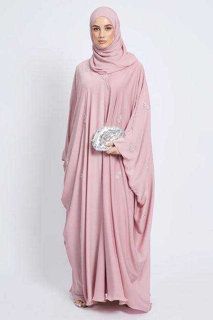Farasha Royale Ouverte et Ornée – Blush Pink