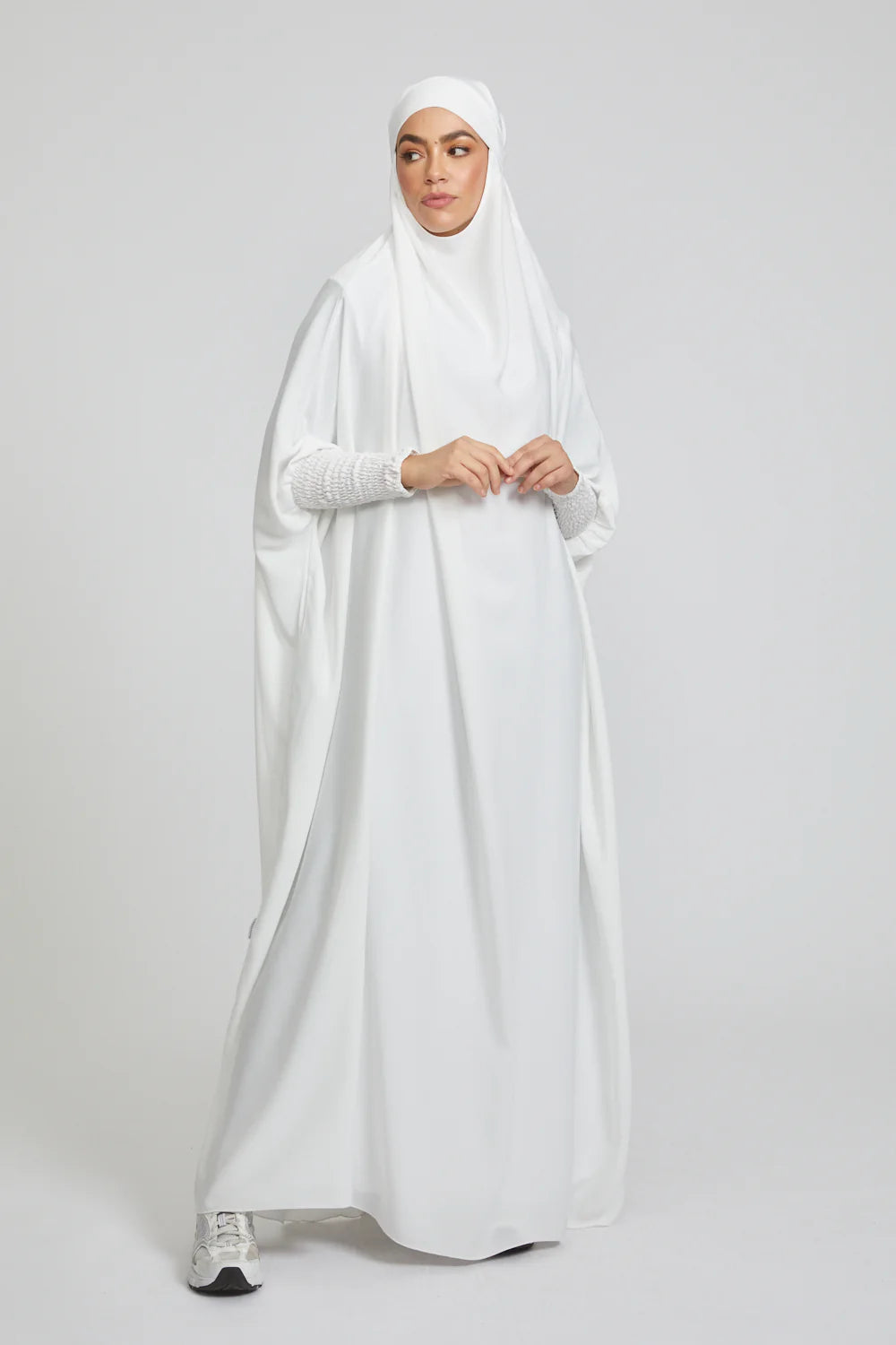Jilbab de Prière Premium – Blanc Éclatant (Pièce Unique)