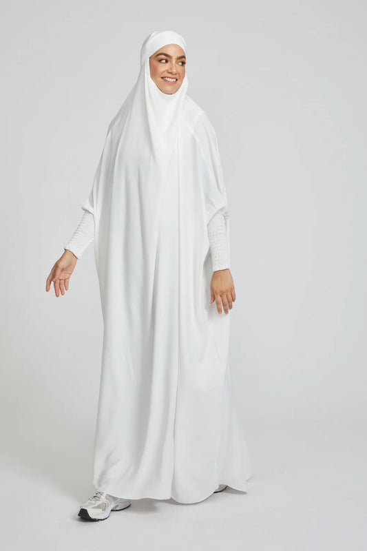 Jilbab de Prière Premium – Blanc Éclatant (Pièce Unique)