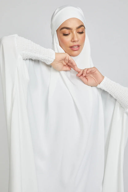Jilbab de Prière Premium – Blanc Éclatant (Pièce Unique)