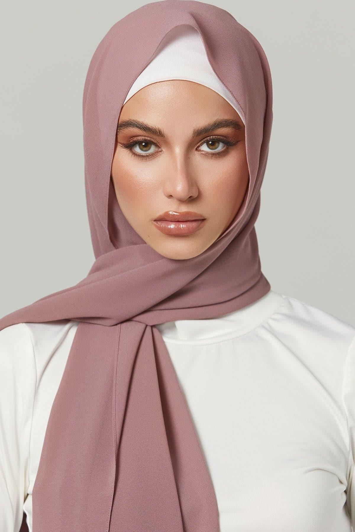 Hijab en mousseline de soie de luxe basique